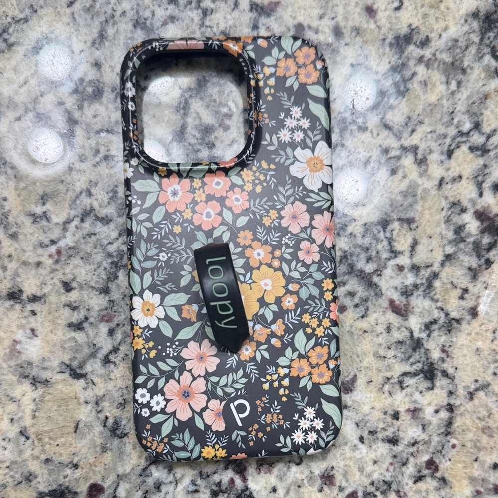 Loopy Case Floral Phone Case - Black and Multicolor